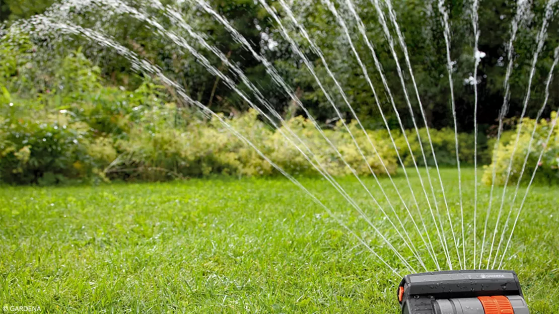 Rasen bewässern Symbolbild